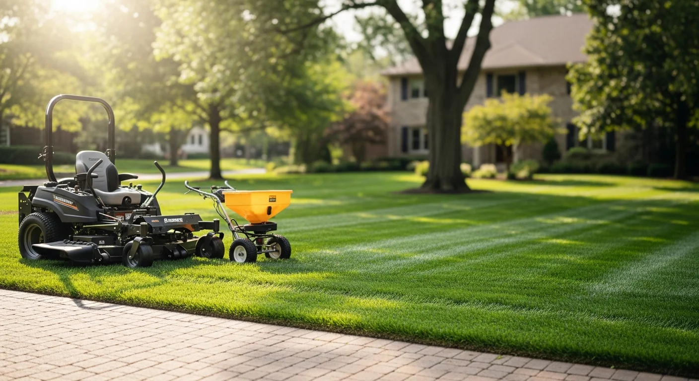 Professional lawn mowing and grass care service