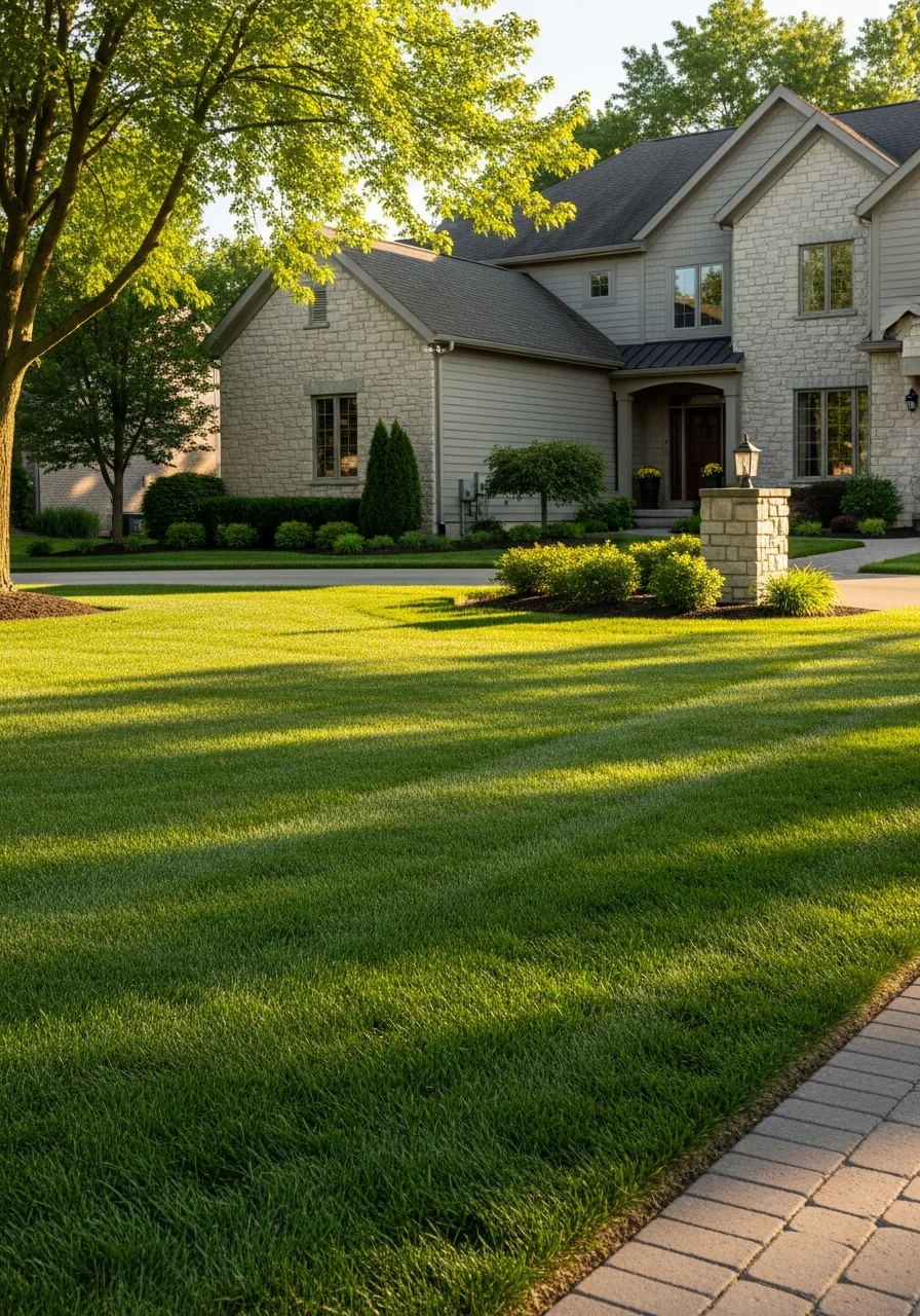 Fishers homeowner standing in front of their property after service completion.