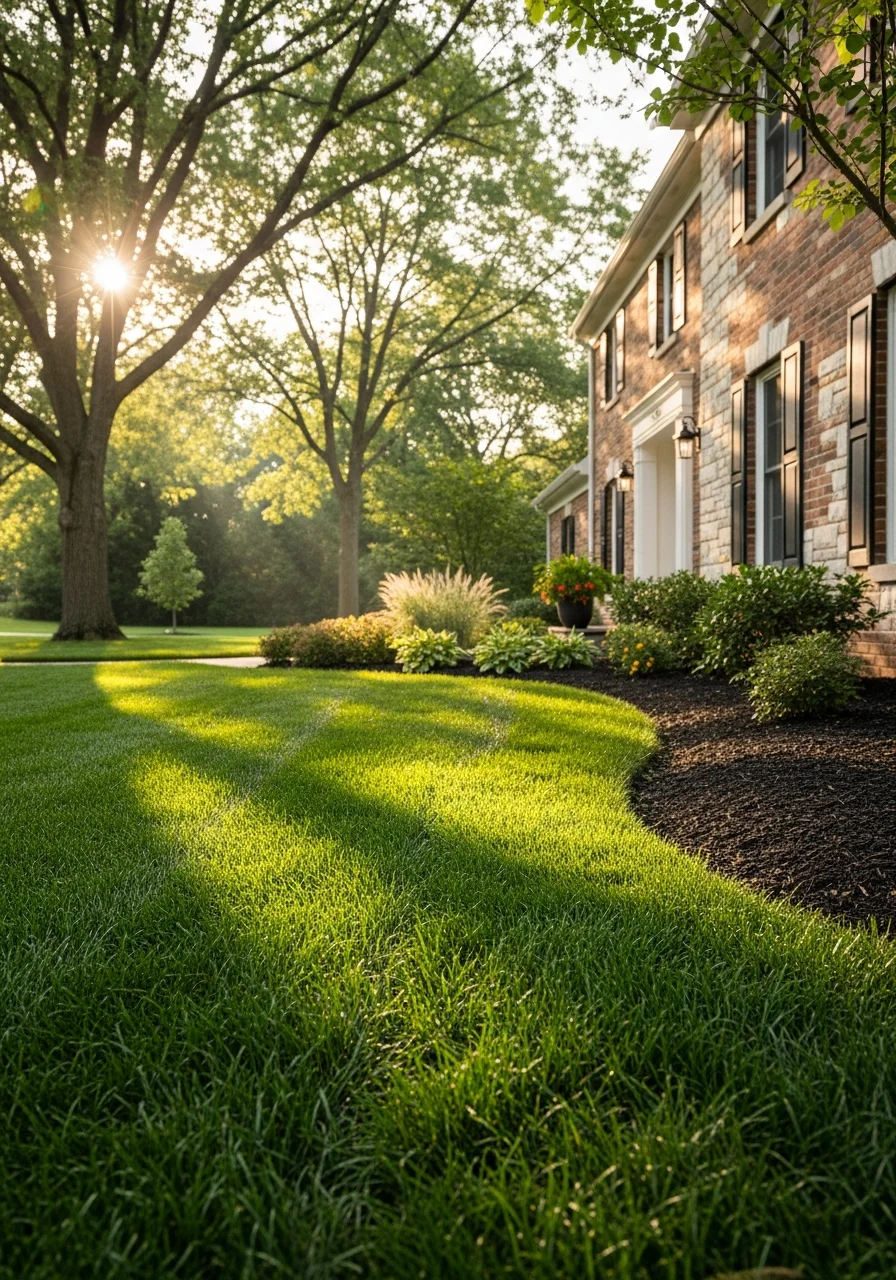 Zionsville homeowner reviewing completed work on their property.